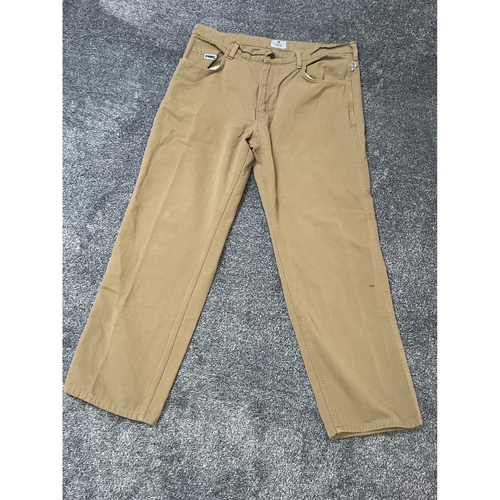 Tyndale FRMC Flame Resistant Work Pants Tan Men 37x30 USA Made Arc Rating 15.7